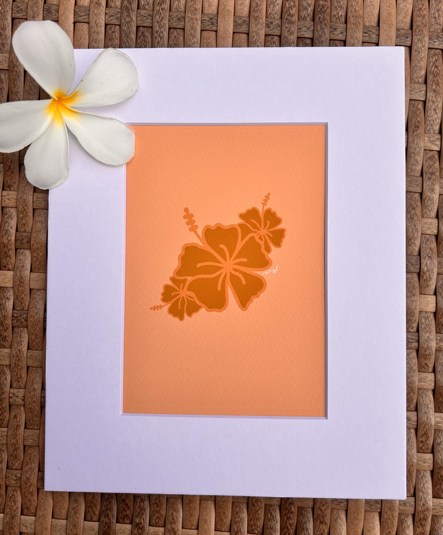 Neutral Hibiscus Art Print